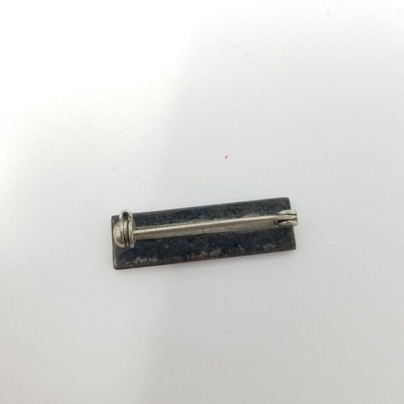 Vintage R.M.H. Silver Tone Bar Brooch Lapel Pin, Small, Military Style, Estate - Picture 3 of 5